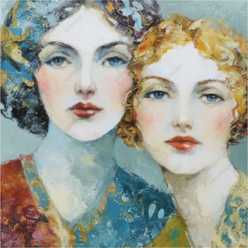 Vintage Impressionist Portrait Art