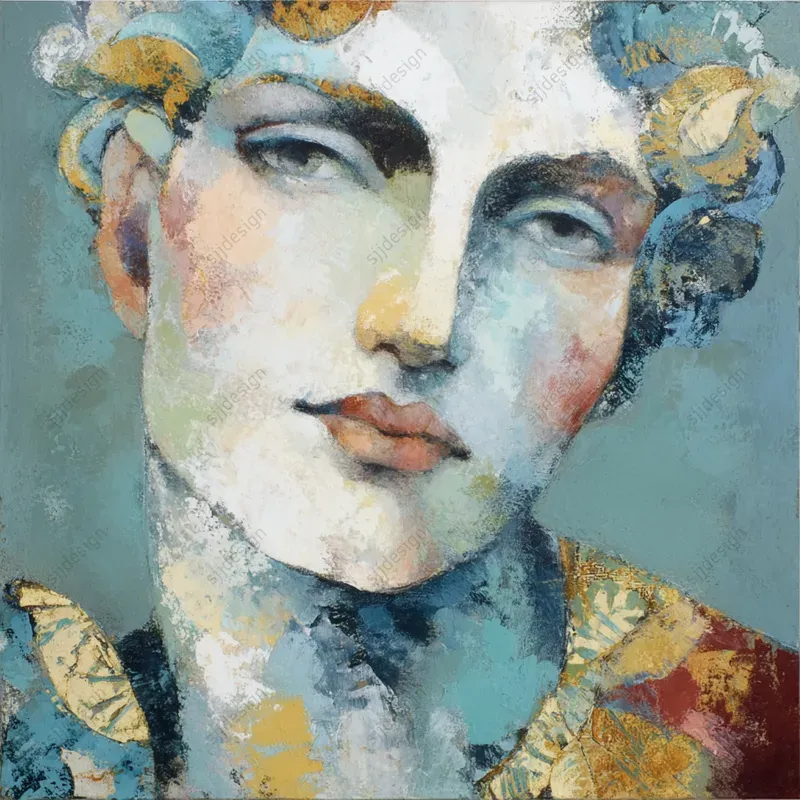 Vintage Impressionist Portrait Art
