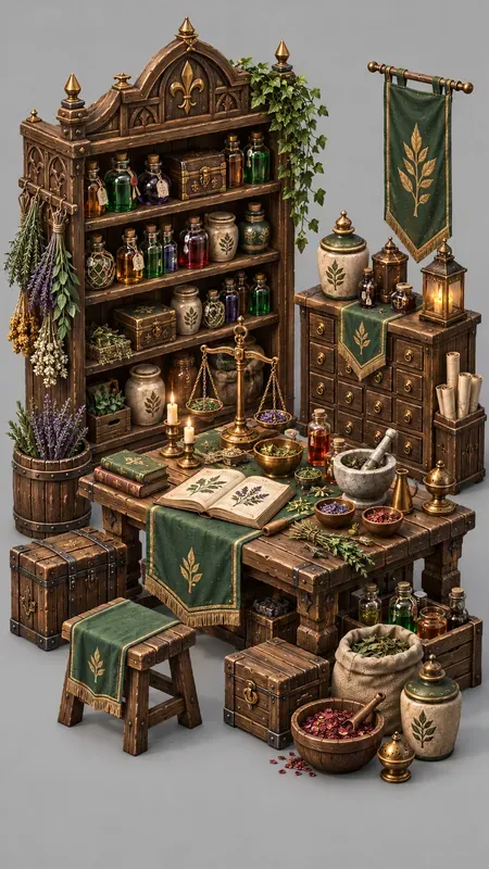 Medieval 3D Isometric Game Asset Scenes