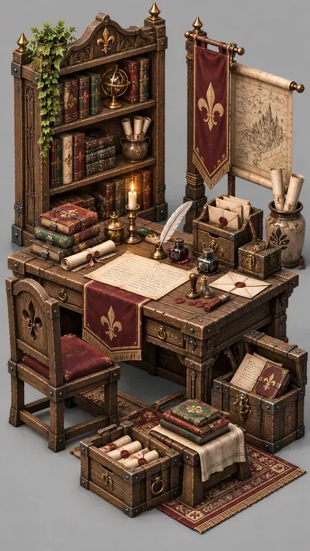 Medieval 3D Isometric Game Asset Scenes