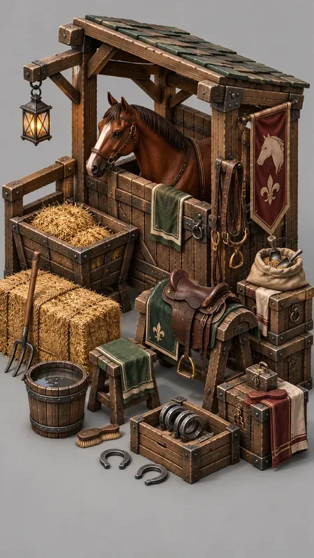 Medieval 3D Isometric Game Asset Scenes