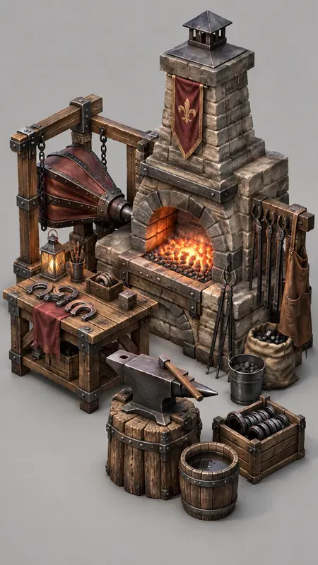 Medieval 3D Isometric Game Asset Scenes