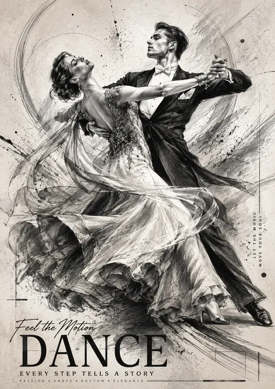 Dynamic Dance Poster Sketches