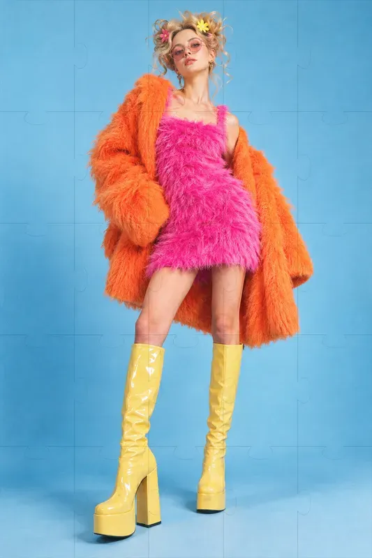 Eccentric Fuzzy Pop Fashion