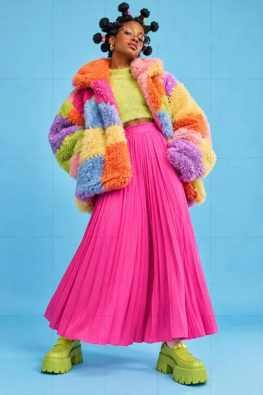 Eccentric Fuzzy Pop Fashion