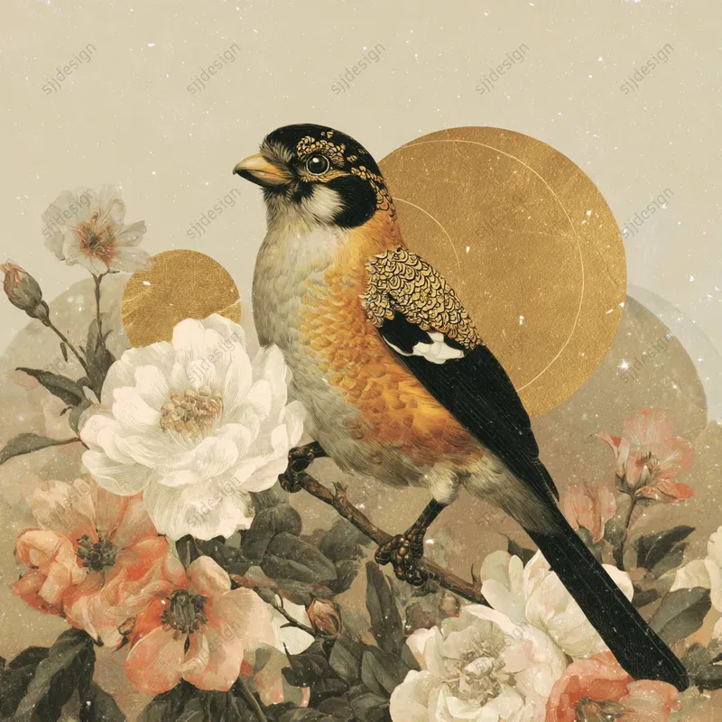 Sepia Botanical Portrait Illustrations