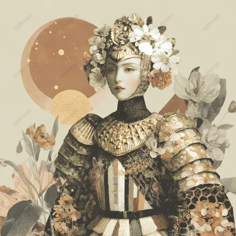 Sepia Botanical Portrait Illustrations