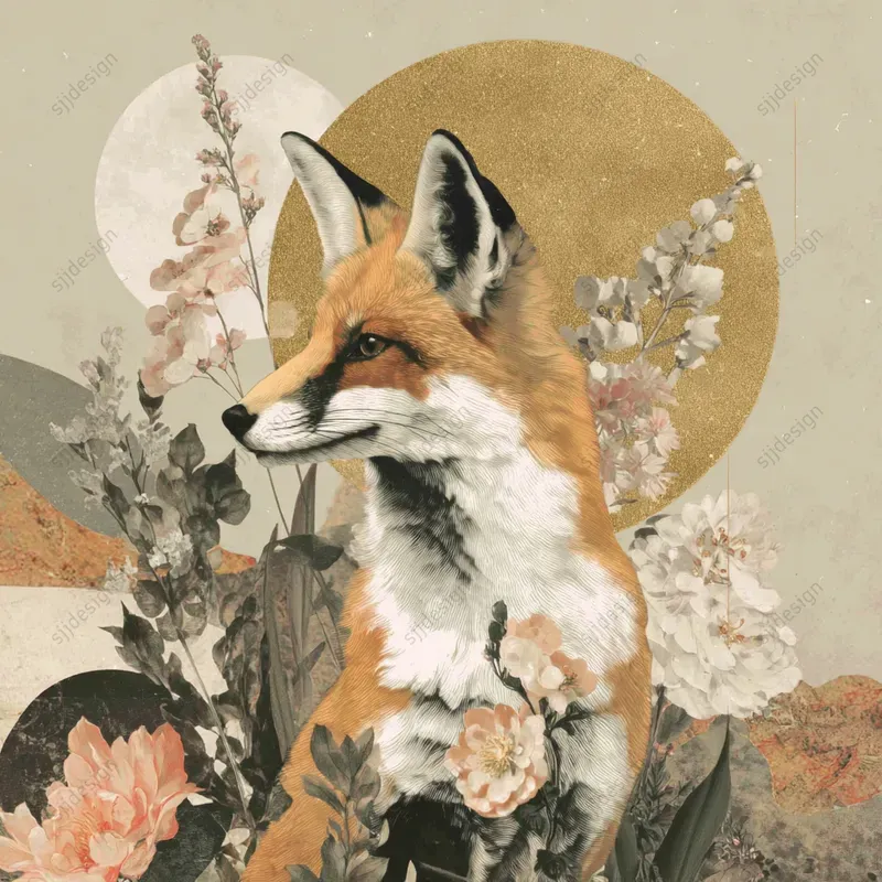 Sepia Botanical Portrait Illustrations