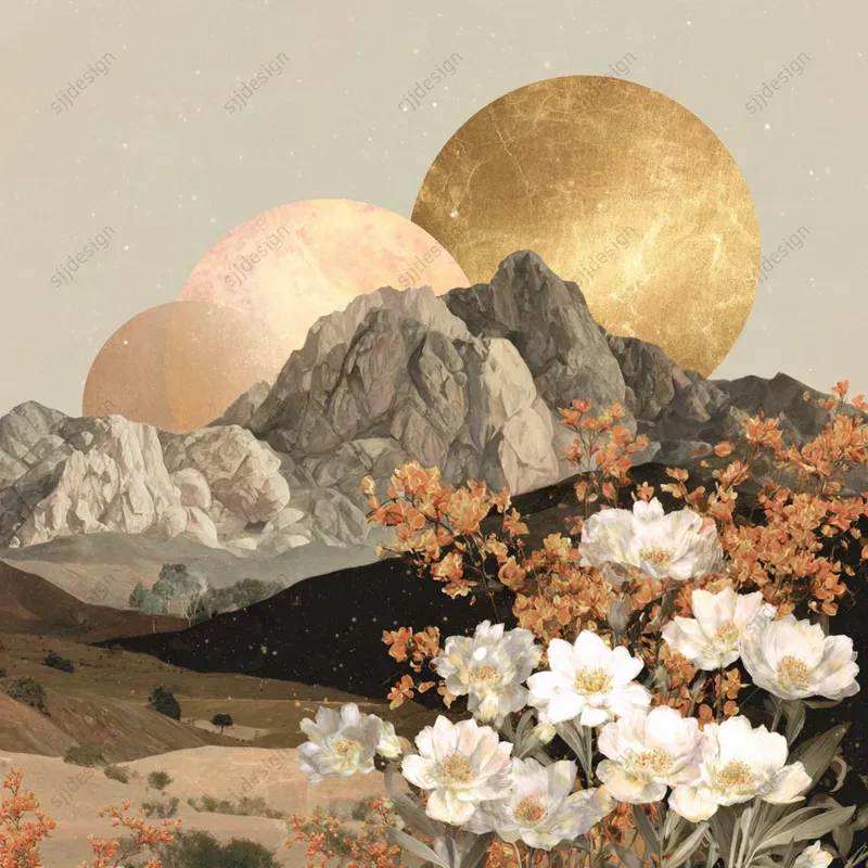 Sepia Botanical Portrait Illustrations