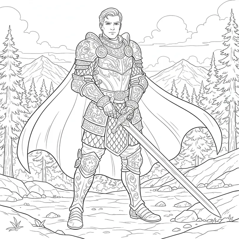 Fantasy Heroes Coloring Art