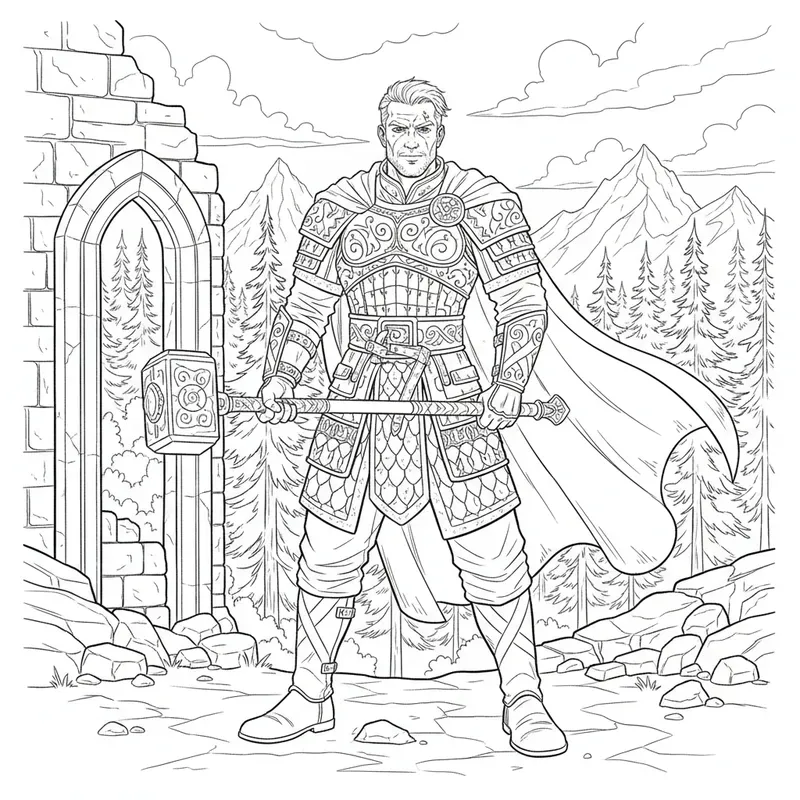 Fantasy Heroes Coloring Art