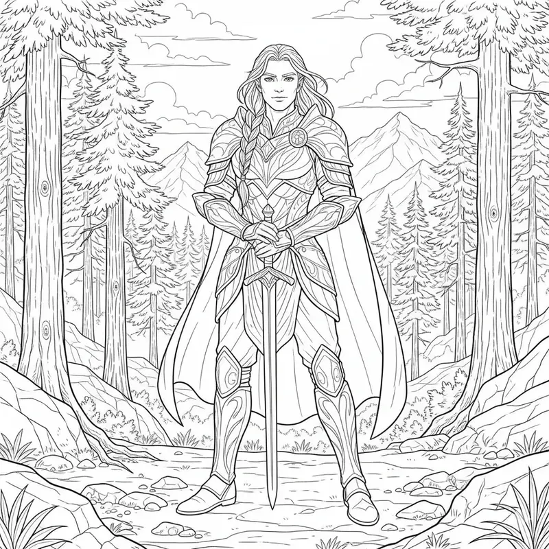Fantasy Heroes Coloring Art