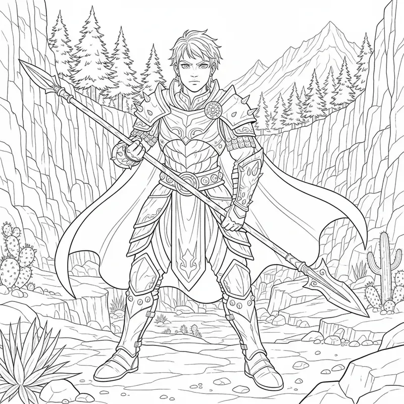 Fantasy Heroes Coloring Art