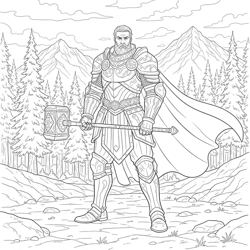 Fantasy Heroes Coloring Art