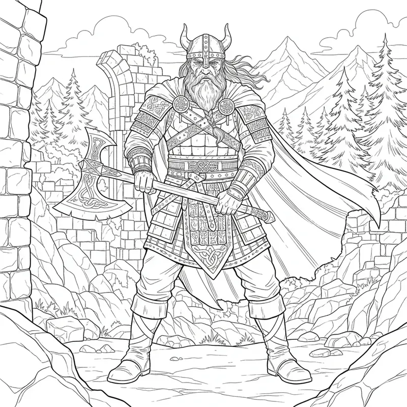 Fantasy Heroes Coloring Art