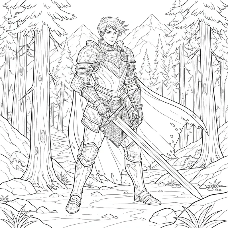Fantasy Heroes Coloring Art