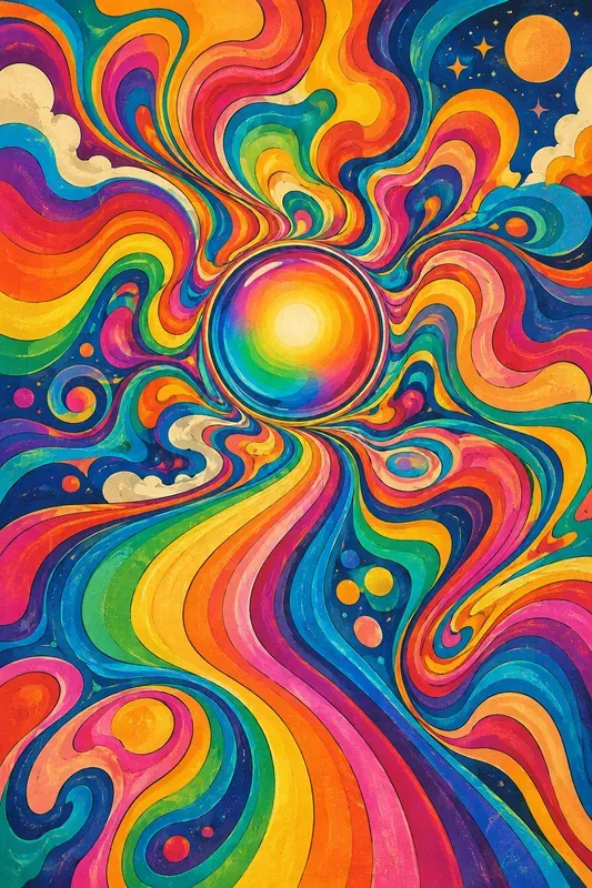 Groovy Retro Liquid Abstract Wall Art
