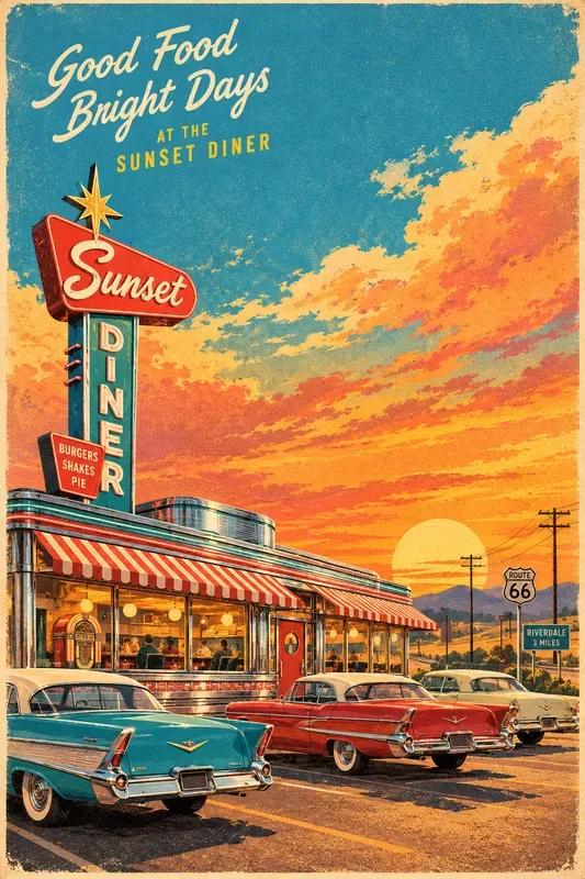 Retro American Diner Art