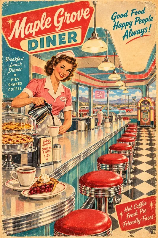 Retro American Diner Art