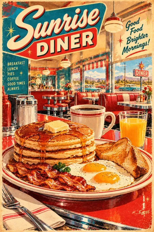 Retro American Diner Art