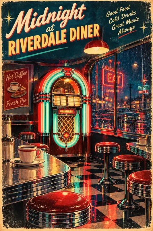 Retro American Diner Art