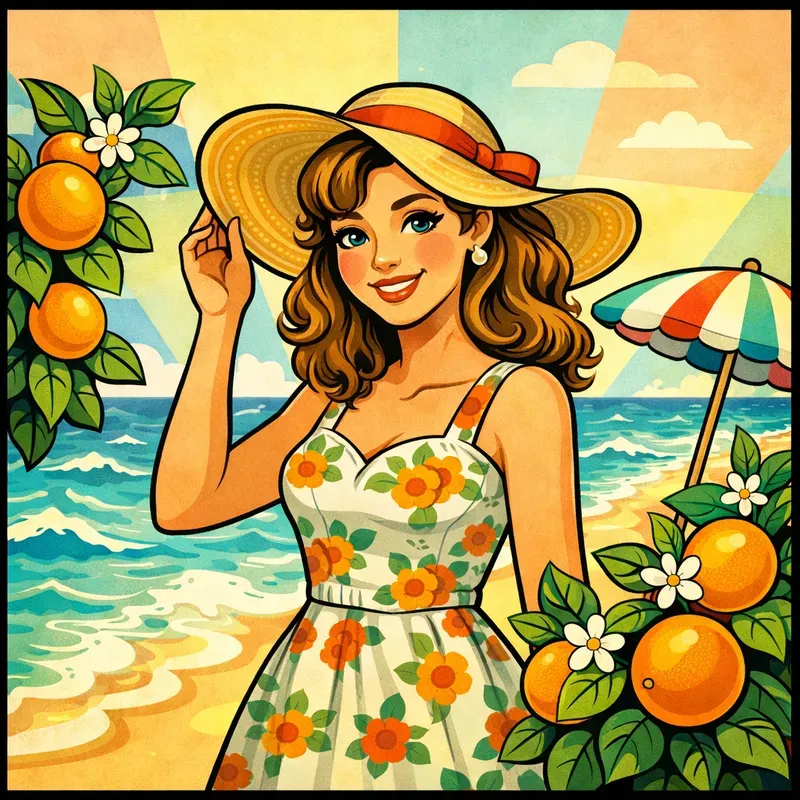 Retro Mediterranean Summer Art Sets