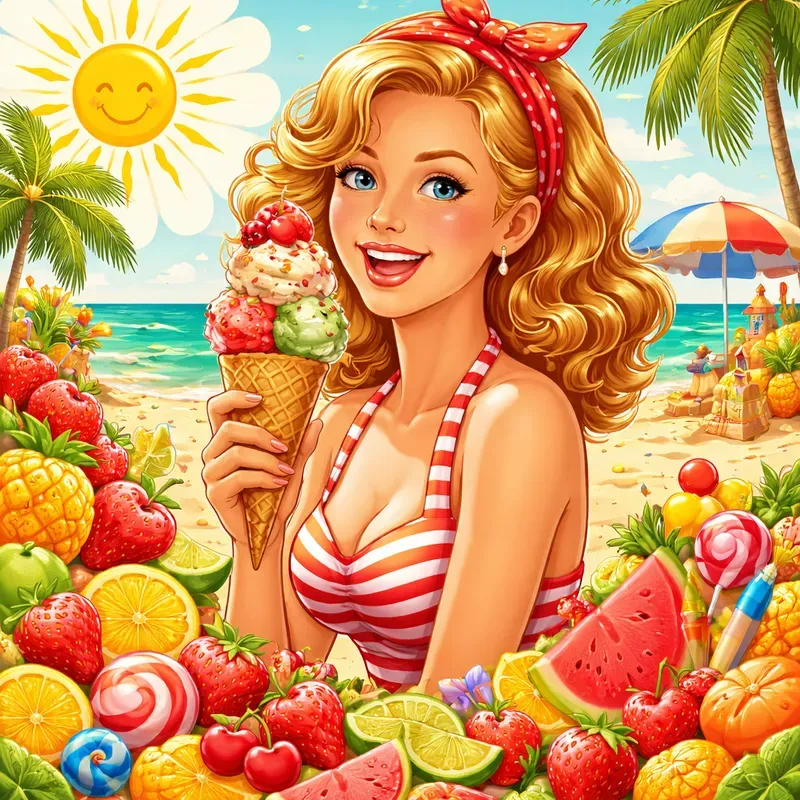 Retro Mediterranean Summer Art Sets