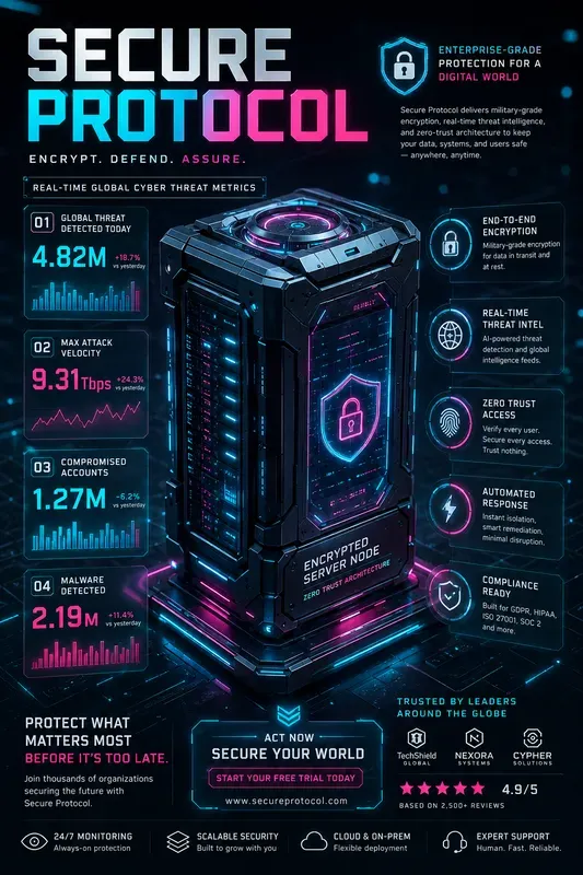 Futuristic Dark Tech Infographic Posters