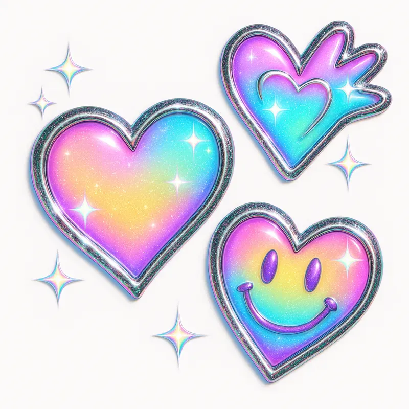 Y2k Emotion Stickers Packs Holographic