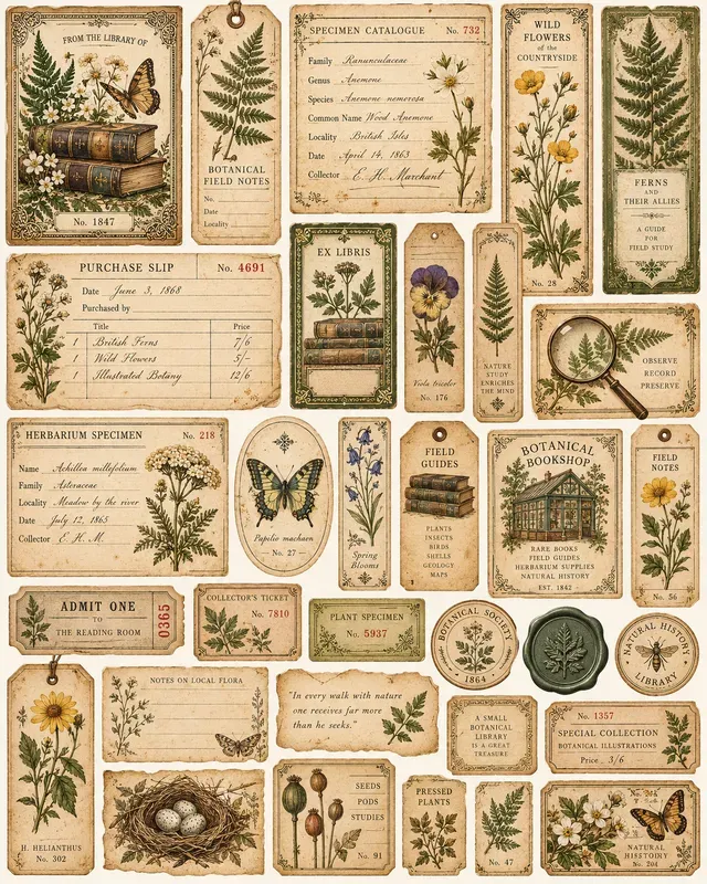 Antique Bookshop Ephemera Sheets