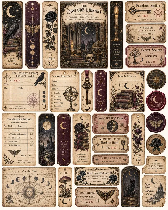 Antique Bookshop Ephemera Sheets