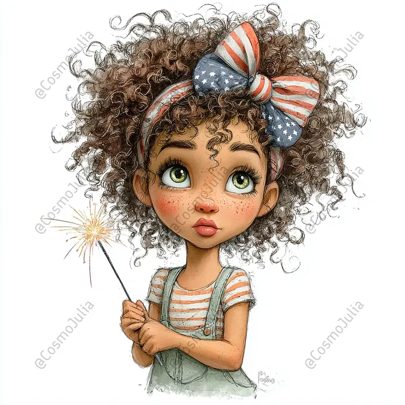 Independence Day Girl Clipart
