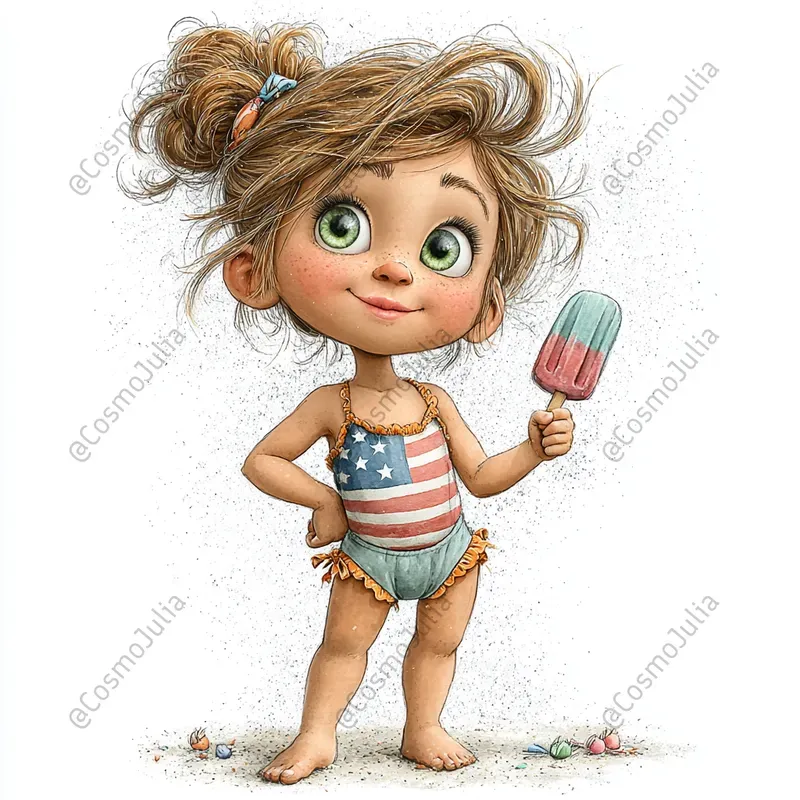 Independence Day Girl Clipart