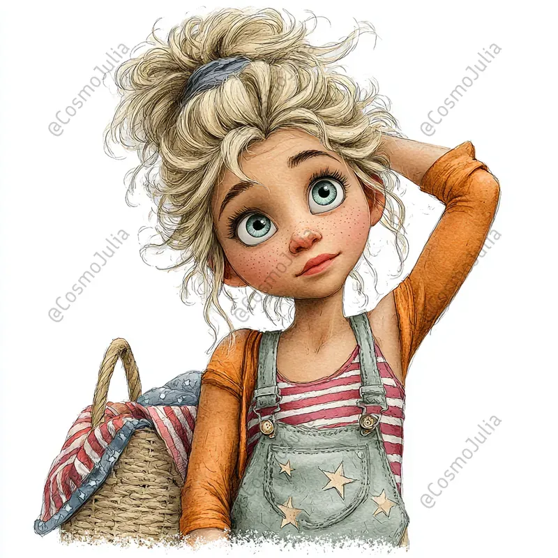 Independence Day Girl Clipart