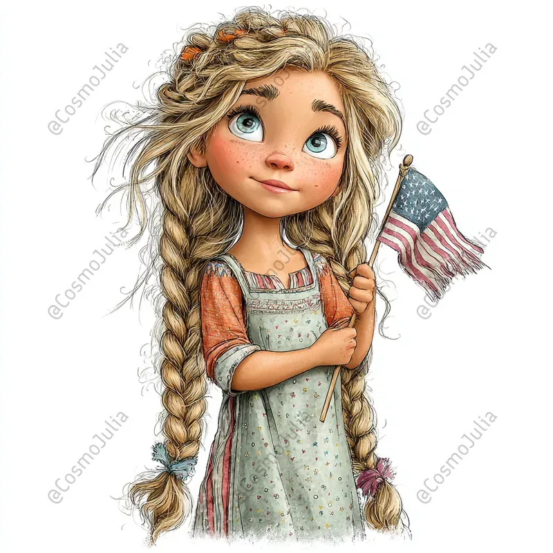 Independence Day Girl Clipart
