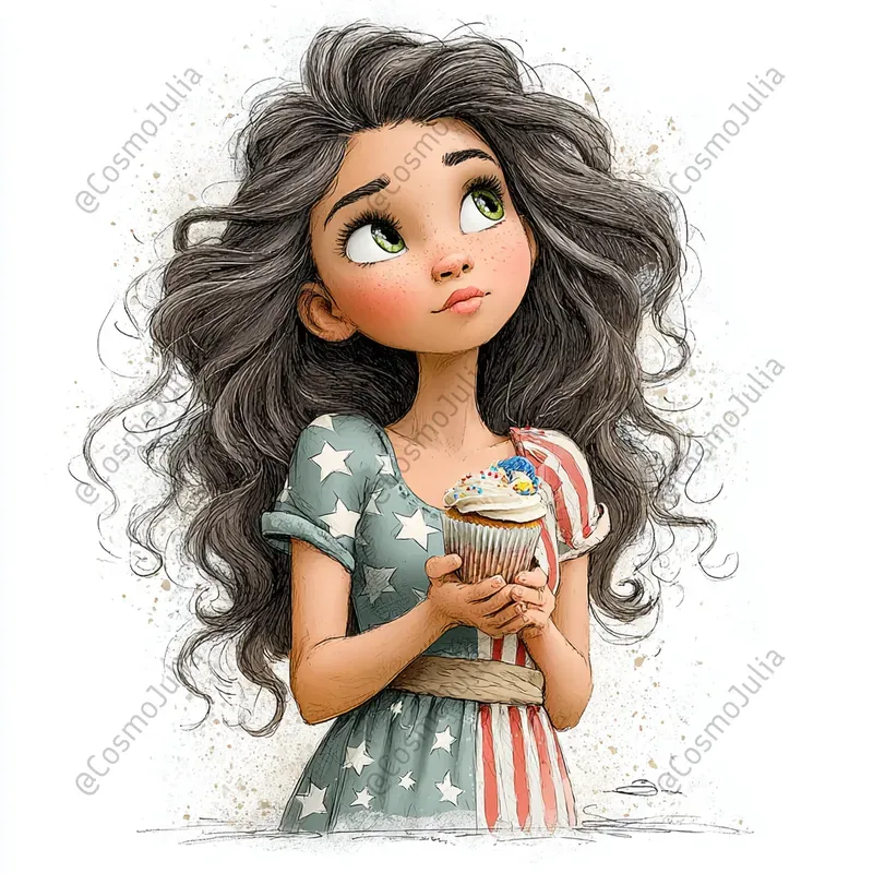 Independence Day Girl Clipart