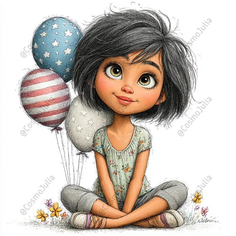 Independence Day Girl Clipart
