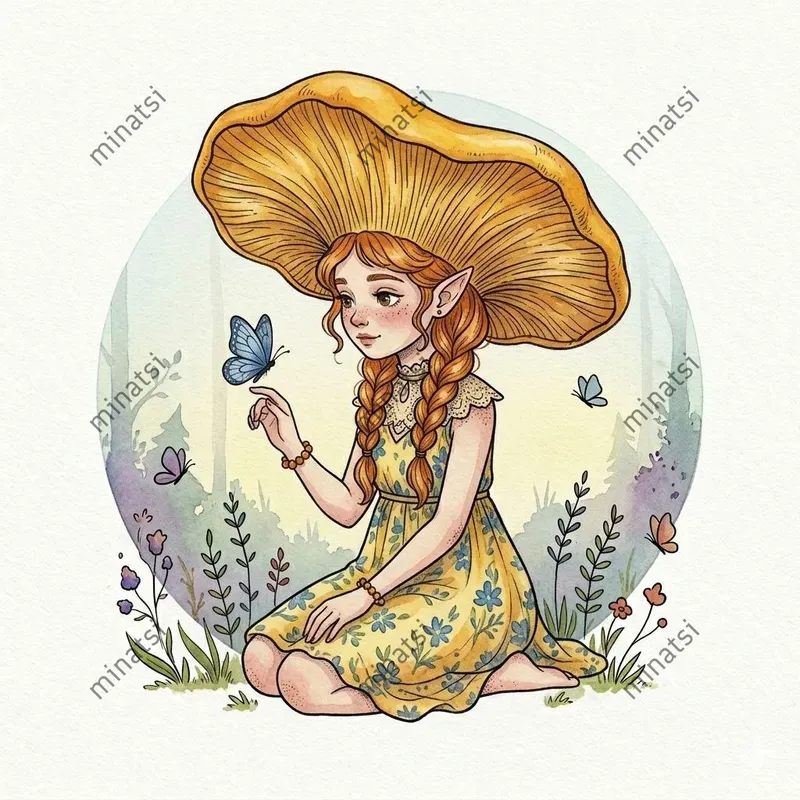 Whimsical Mushroom Fairy Watercolors