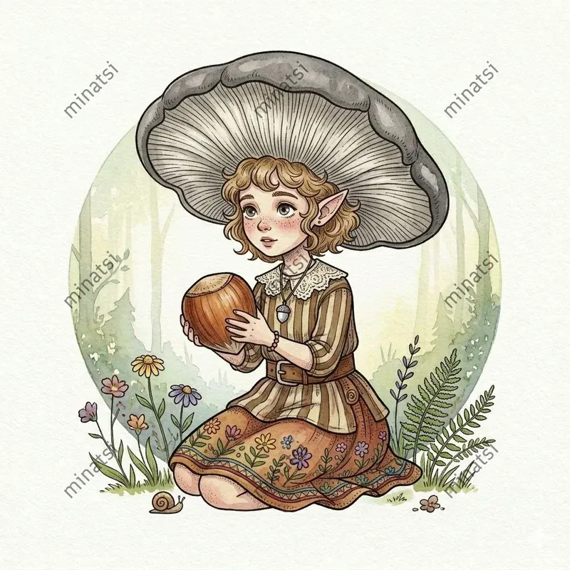 Whimsical Mushroom Fairy Watercolors