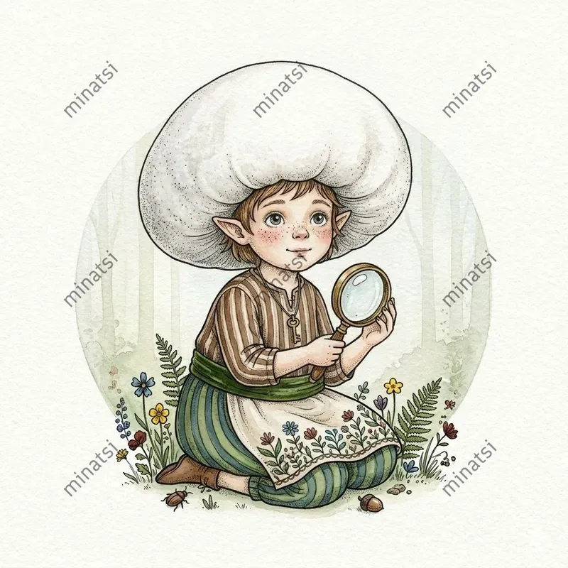 Whimsical Mushroom Fairy Watercolors