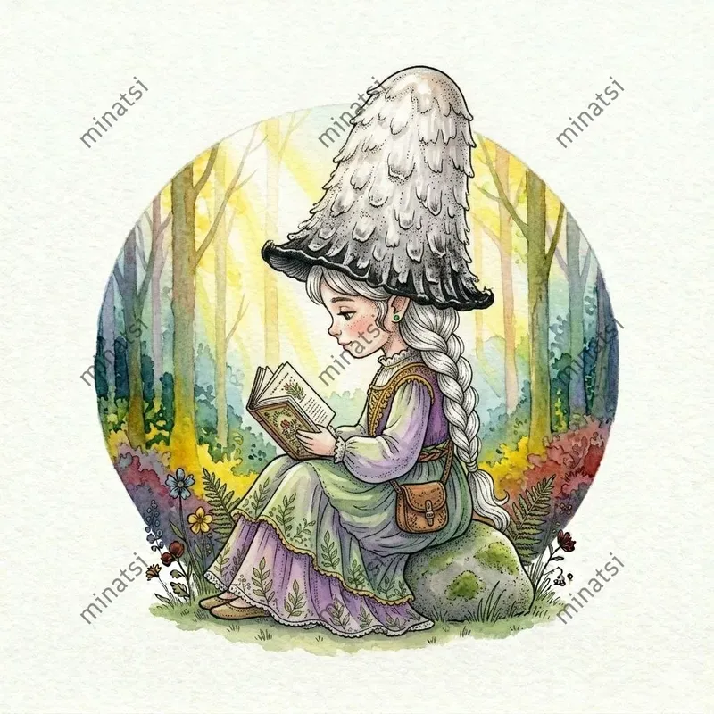 Whimsical Mushroom Fairy Watercolors