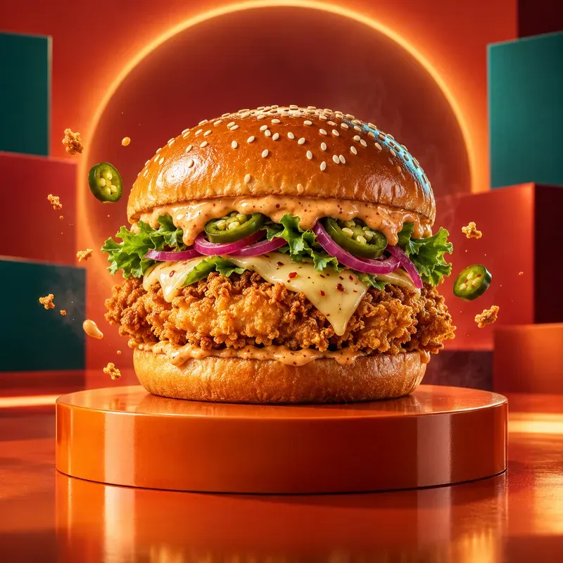 Cinematic Burger Advertising Photos