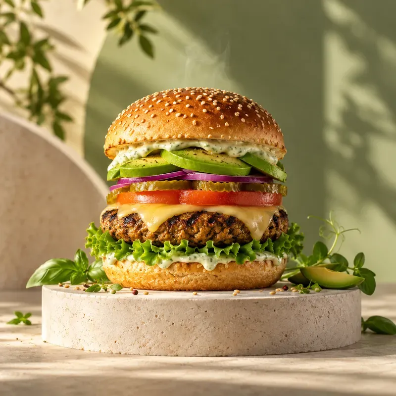 Cinematic Burger Advertising Photos