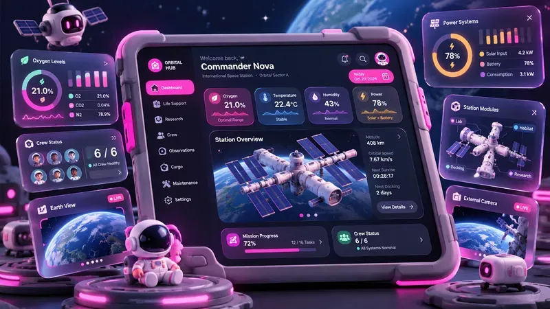 3D Tablet UI Dashboard Mockups