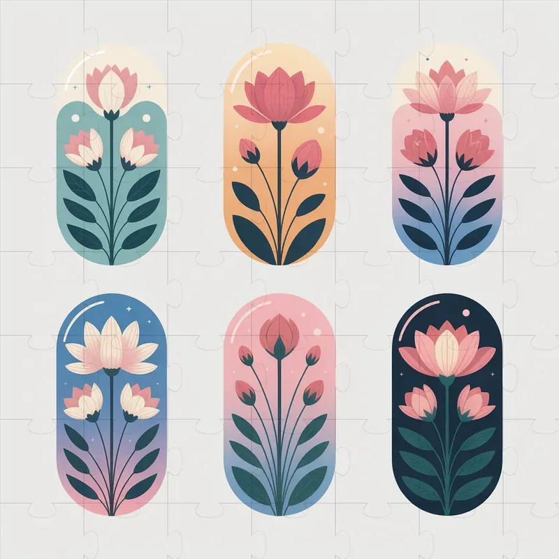 Elegant Capsule Floral Illustrations