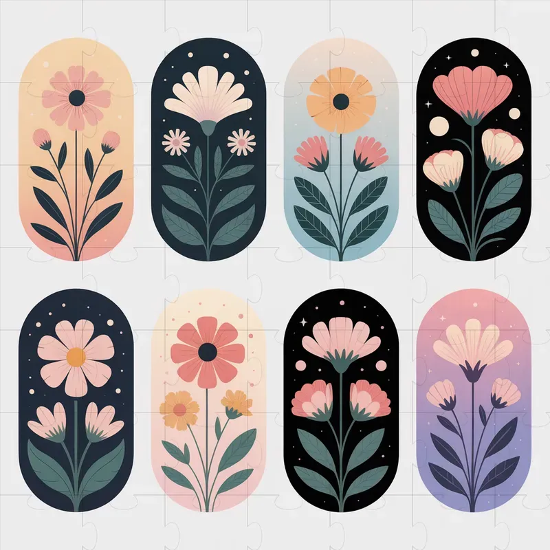 Elegant Capsule Floral Illustrations