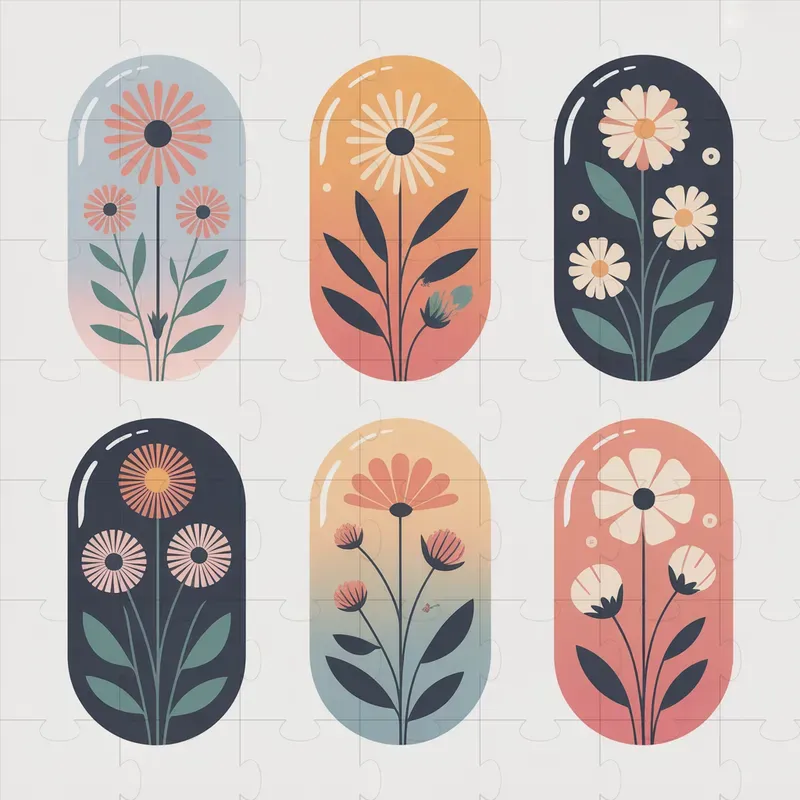 Elegant Capsule Floral Illustrations