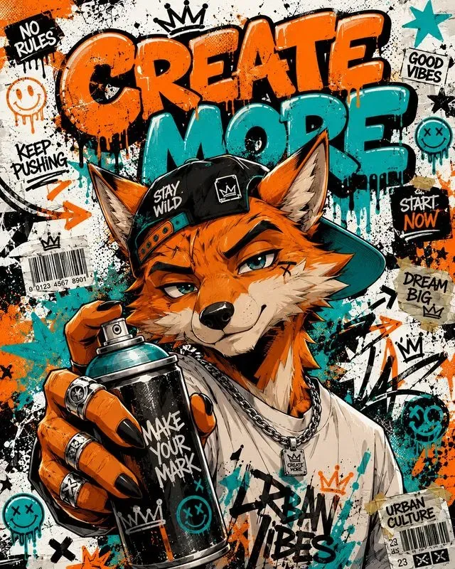 Urban Graffiti Cartoon Posters Premium
