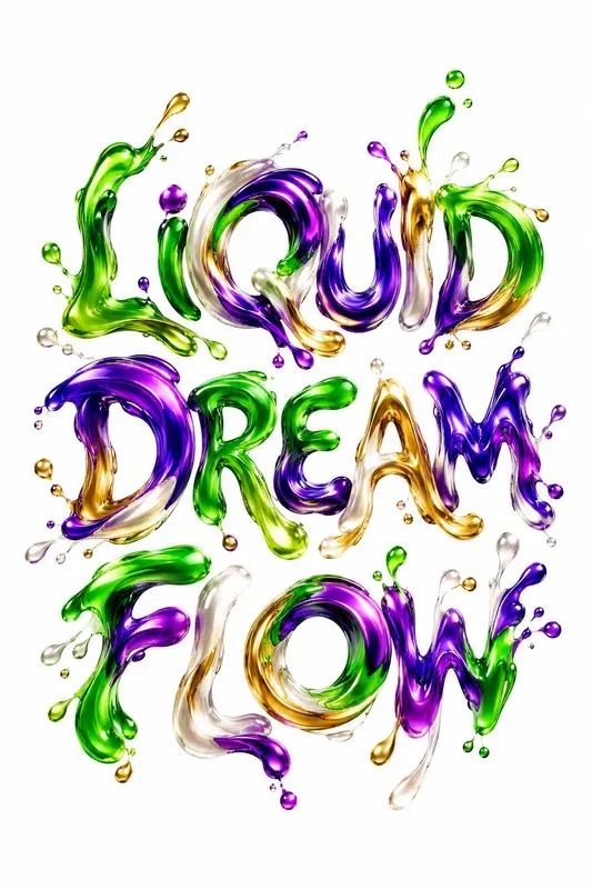 Abstract Fluid 3D Typography Posters
