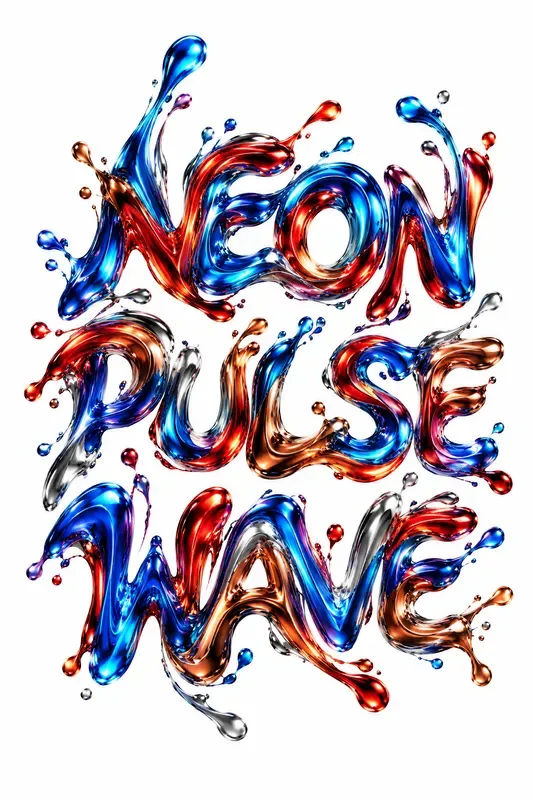 Abstract Fluid 3D Typography Posters